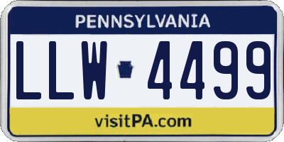 PA license plate LLW4499