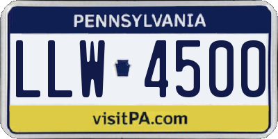 PA license plate LLW4500