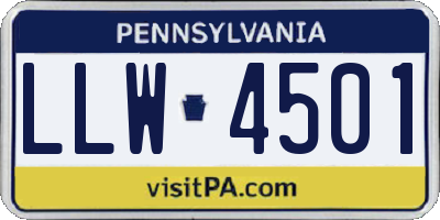 PA license plate LLW4501