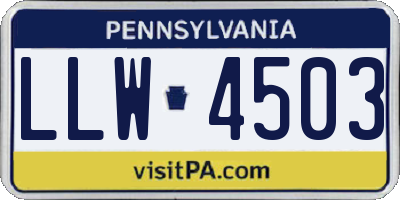 PA license plate LLW4503
