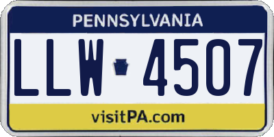 PA license plate LLW4507
