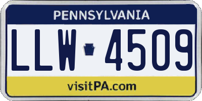 PA license plate LLW4509