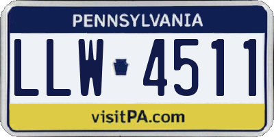 PA license plate LLW4511