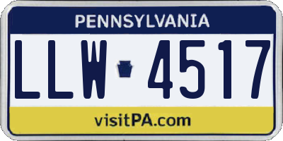 PA license plate LLW4517
