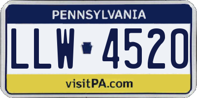 PA license plate LLW4520
