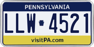 PA license plate LLW4521