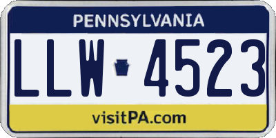 PA license plate LLW4523