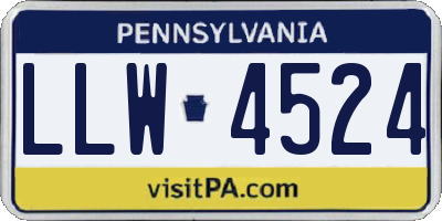 PA license plate LLW4524