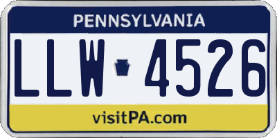PA license plate LLW4526