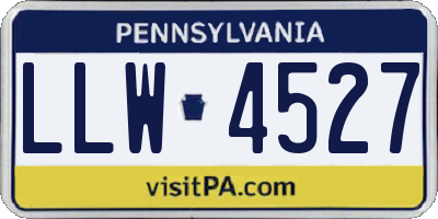 PA license plate LLW4527
