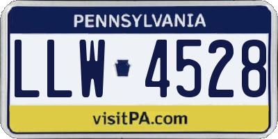 PA license plate LLW4528