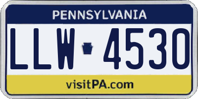 PA license plate LLW4530