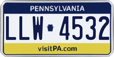PA license plate LLW4532