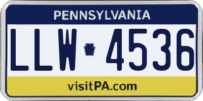 PA license plate LLW4536