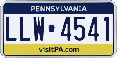 PA license plate LLW4541