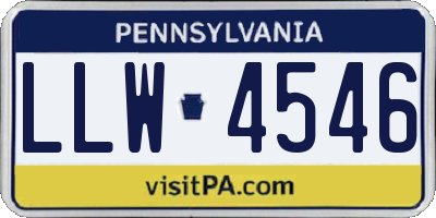 PA license plate LLW4546