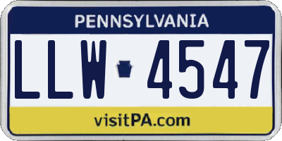 PA license plate LLW4547