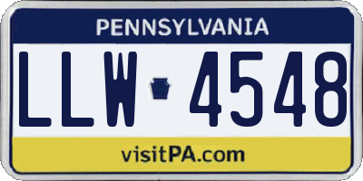 PA license plate LLW4548