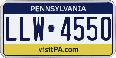 PA license plate LLW4550