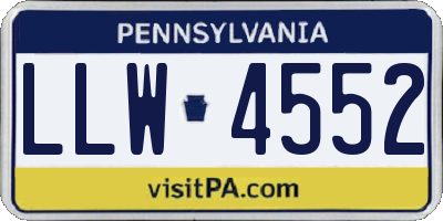 PA license plate LLW4552