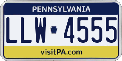 PA license plate LLW4555