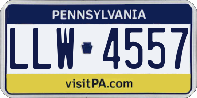 PA license plate LLW4557