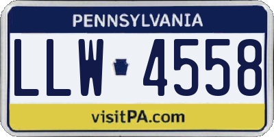 PA license plate LLW4558