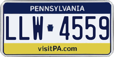 PA license plate LLW4559