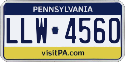 PA license plate LLW4560