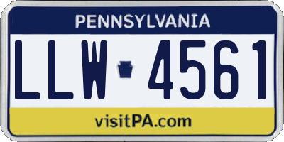 PA license plate LLW4561
