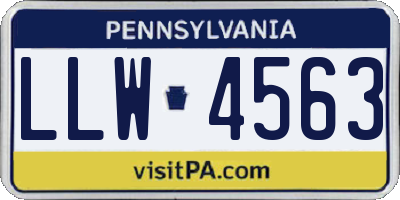 PA license plate LLW4563