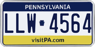 PA license plate LLW4564