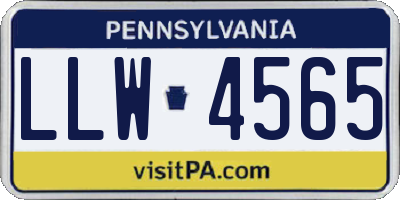 PA license plate LLW4565