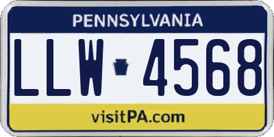 PA license plate LLW4568