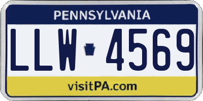 PA license plate LLW4569