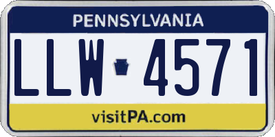 PA license plate LLW4571