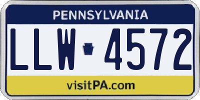 PA license plate LLW4572