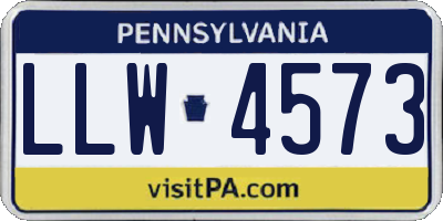 PA license plate LLW4573