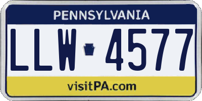 PA license plate LLW4577