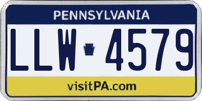 PA license plate LLW4579
