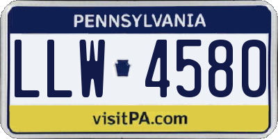 PA license plate LLW4580