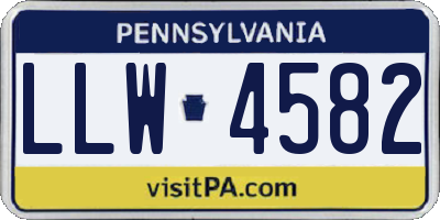 PA license plate LLW4582