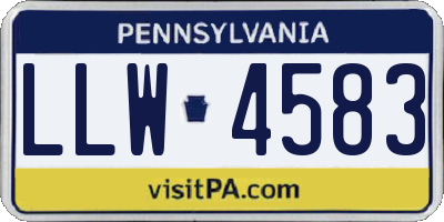 PA license plate LLW4583