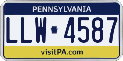 PA license plate LLW4587