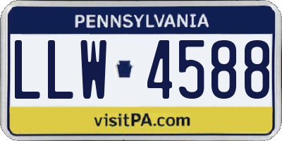 PA license plate LLW4588