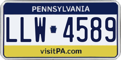 PA license plate LLW4589