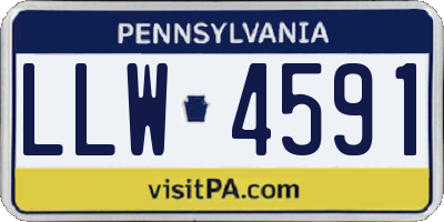 PA license plate LLW4591