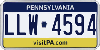 PA license plate LLW4594