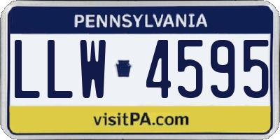 PA license plate LLW4595