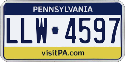 PA license plate LLW4597
